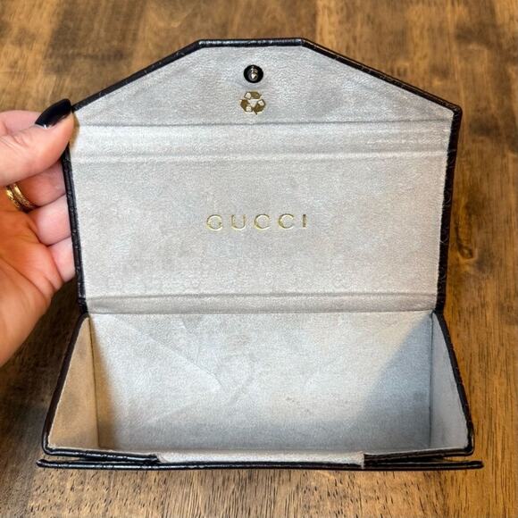 Gucci Foldable Micro Guccissima Sunglasses Case Snap Closure Brown Monogram - Picture 7 of 12